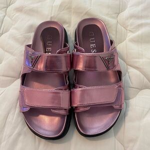Guess Women's Metallic Pink Sandals